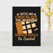 Chocolade - Koffie en chocolade Kaart (Gele Bloem)