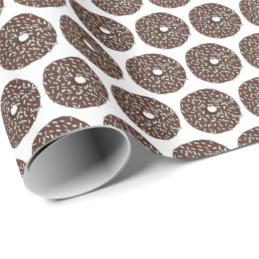 Chocolade Kokosnoot Foodie Donut Doughnut Ontbijt Cadeaupapier (Rol Hoek)