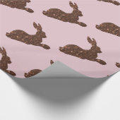 Chocolade konijn Glanzend Inpakpapier (Hoek)