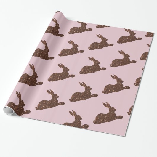 Chocolade konijn Glanzend Inpakpapier (Uitgerold)