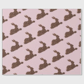 Chocolade konijn Glossy Wrapping Paper Cadeaupapier (Vlak)