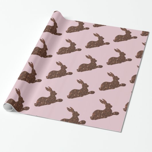 Chocolade konijn Glossy Wrapping Paper Cadeaupapier (Uitgerold)