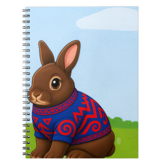 Chocolade Konijn in een Notebook met een patroontr Notitieboek