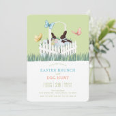 Chocolade Konijn Pasen Brunch Eierspel Uitnodiging (Staand voorkant)
