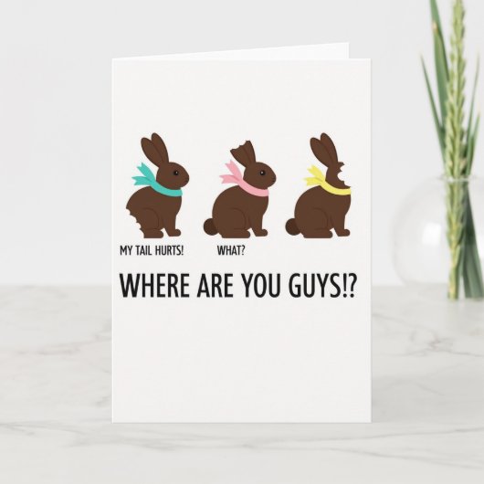 Chocolade Konijn Waar Ben Je Kaart (Voorkant)