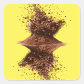 Chocolade kunst vierkante sticker (Voorkant)