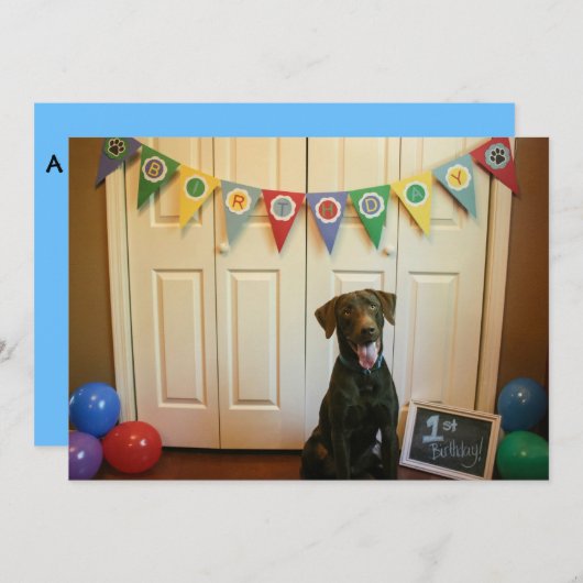 Chocolade Lab 1e Verjaardagsfeest Uitnodiging (Voorkant / Achterkant)