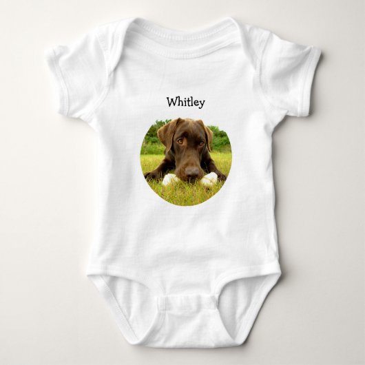 Chocolade Lab - Aangepast Baby odysuit Romper (Voorkant)