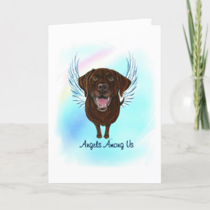 Chocolade Lab Angel Dog Pet Loss Sympathy Card Bedankkaart