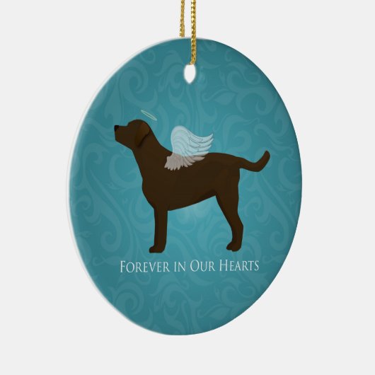 Chocolade Lab Angel Pet Memorial Design Keramisch Ornament (Rechts)