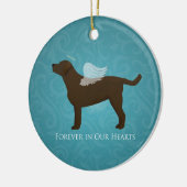 Chocolade Lab Angel Pet Memorial Design Keramisch Ornament (Links)
