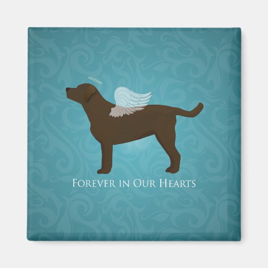 Chocolade Lab Angel Pet Memorial Design Magneet (Voorkant)
