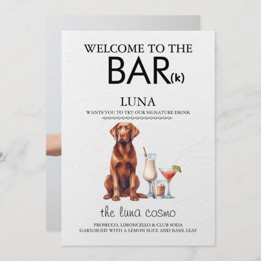 Chocolade Lab Bar Menu (Voorkant / Achterkant)