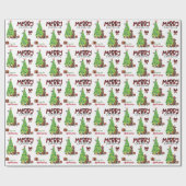 Chocolade Lab, Bird en kerstboom Cadeaupapier (Vlak)