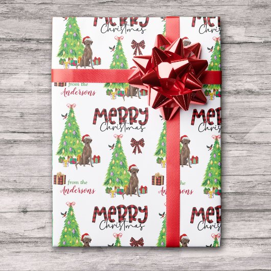 Chocolade Lab, Bird en kerstboom Cadeaupapier
