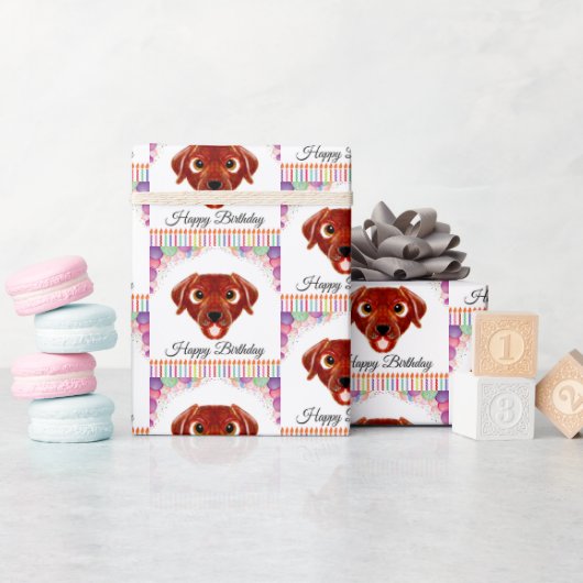 Chocolade Lab Birthday Cadeaupapier (Baby Shower)