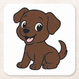 Chocolade Lab Cartoon Kartonnen Onderzetters