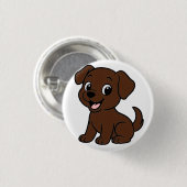 Chocolade Lab Cartoon Ronde Button 3,2 Cm (Voorkant /achterkant)