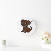 Chocolade Lab Cartoon Ronde Klok (Huis)
