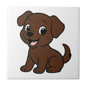 Chocolade Lab Cartoon Tegeltje