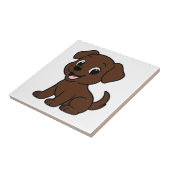 Chocolade Lab Cartoon Tegeltje (Zijkant)