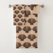 Chocolade Lab Dog Design Bath-handdoekset Bad Handdoek (Insitu)