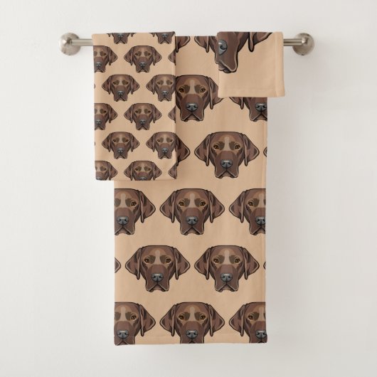 Chocolade Lab Dog Design Bath-handdoekset Bad Handdoek (Insitu)