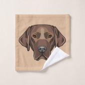 Chocolade Lab Dog Design Bath-handdoekset Bad Handdoek (Wasdoekje)