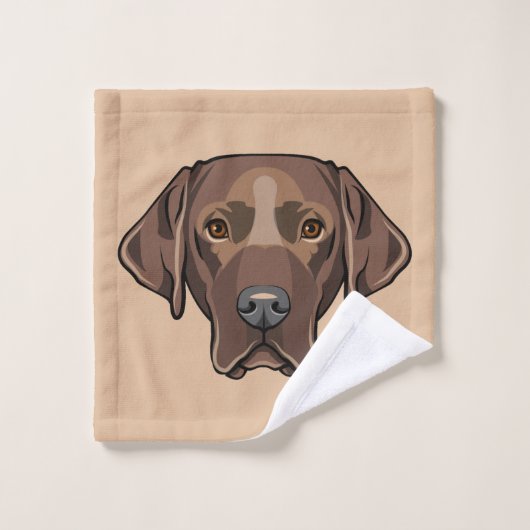 Chocolade Lab Dog Design Bath-handdoekset Bad Handdoek (Wasdoekje)