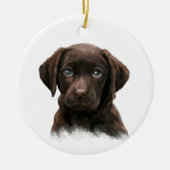 Chocolade Lab Dog Keramisch Ornament (Voorkant)