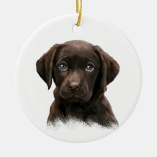 Chocolade Lab Dog Keramisch Ornament