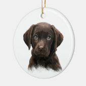 Chocolade Lab Dog Keramisch Ornament (Links)