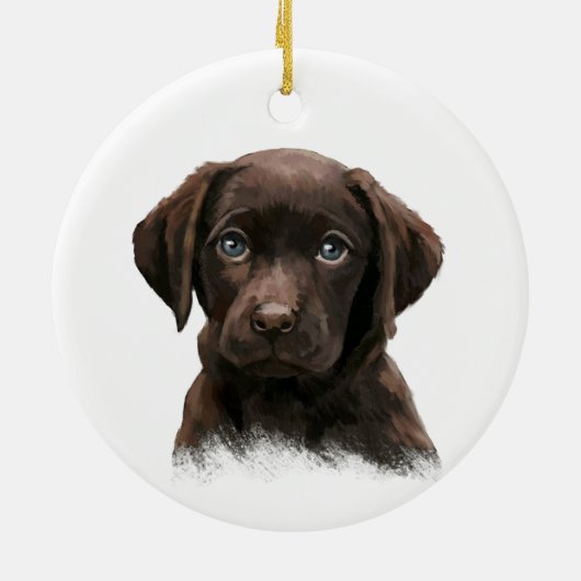 Chocolade Lab Dog Keramisch Ornament (Achterkant)
