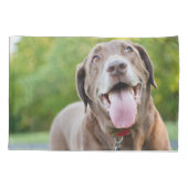 Chocolade Lab Dog Kussensloop (Achterkant)