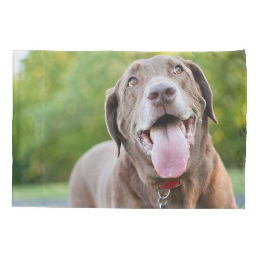 Chocolade Lab Dog Kussensloop (Achterkant)