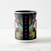 Chocolade Lab Dog op Camo Monogram Mok (Midden)