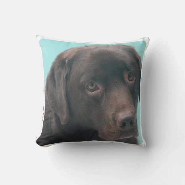 Chocolade Lab Dog Pillow Kussen (Voorkant)