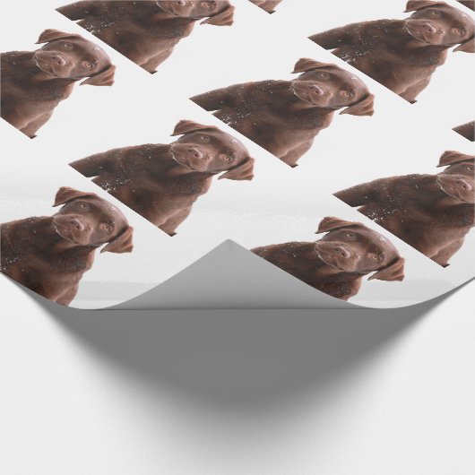 Chocolade Lab Dog Puppy Photo Pet Labrador Retriev Cadeaupapier (Hoek)