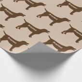 Chocolade Lab Dog Silhouette Cadeaupapier (Hoek)