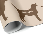 Chocolade Lab Dog Silhouette Cadeaupapier (Rol Hoek)