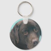 Chocolade Lab Dog Sleutelhanger (Voorkant)