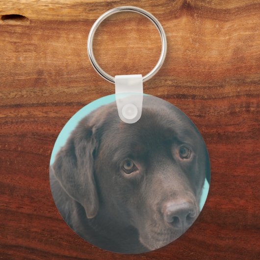 Chocolade Lab Dog Sleutelhanger (Voorkant)
