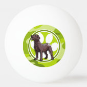 Chocolade Lab; felgroene camo, camouflage Pingpongbal (Achterkant)