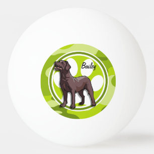 Chocolade Lab; felgroene camo, camouflage Pingpongbal