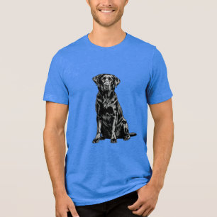 Chocolade Lab Grafische Lijn Kunst Portret Tri-Blend Shirt