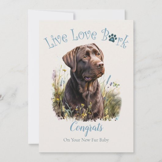 Chocolade Lab Hond Adoptie, Gotcha Dag Kaart (Voorkant)