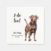 Chocolade Lab Hond Bruiloft Servet (Voorkant)