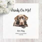Chocolade Lab Hond Bruiloft Servet