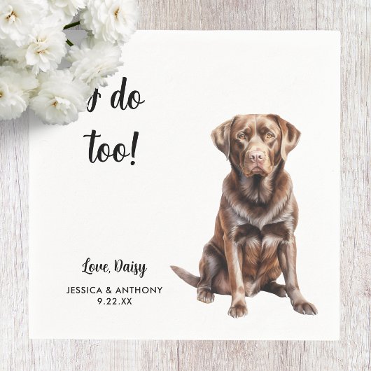 Chocolade Lab Hond Bruiloft Servet