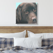 Chocolade Lab Hond Canvas Print (Insitu (Slaapkamer))